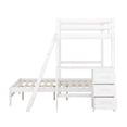 thumbnail image 6 of EUROCO Wood Twin over Full Bunk Bed with Desk and Drawers, White, 6 of 13