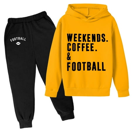 

Kids Boys Long Sleeve Letter Graphic Hoodie Sweatshirt And Sweatpants Pullover Hoodie Set Tracksuit Outfits 2 Piece Sizes 9-10 Years