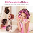 thumbnail image 1 of 24PCS Hair Rollers Set 2 Sizes DIY Curling Tool for Self Grip Salon Hairdressing Curlers with Approx. 24PCS black Hair Clips(Pink, Red), 1 of 4