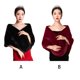 thumbnail image 2 of Qarigey Capa de invierno, transpirable, ligera, gruesa, accesorios de boda, capa larga elástica, abrigo nupcial elegante, capas suaves para mujer Prendas y trajes de cuerpo completo Vino rojo Qarigey AP013585-02, 2 of 6