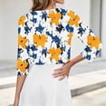 thumbnail image 7 of QSAWXQZ Women's Shrugs Cardigan Floral Print Open Front 3/4 Sleeve Crew Neck Summer Casual Boleros L, 7 of 7