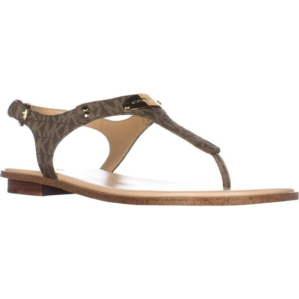 michael kors plate thong sandals white