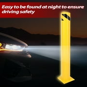 HECASA 42 Safety Bollard Barrier Steel Bollard Post Road Pile Parking Bollard Pillar with 4 Free Anchor Bolts for Garage Parking Lot Traffic-Sensitive Area