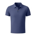 thumbnail image 2 of BRANROY Men's Short Sleeve Jacquard Polo Shirt - Textured Business Casual Collared Top for Men, Lightweight Breathable Summer Shirts, Father's Day Gift for Husband,Navy,3XL, 2 of 5