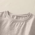 thumbnail image 6 of Women's Cotton Linen T Shirt Short Sleeve Ribbed Spliced Summer Casual Loose Pullover Top by Yigetop Beige L, 6 of 8