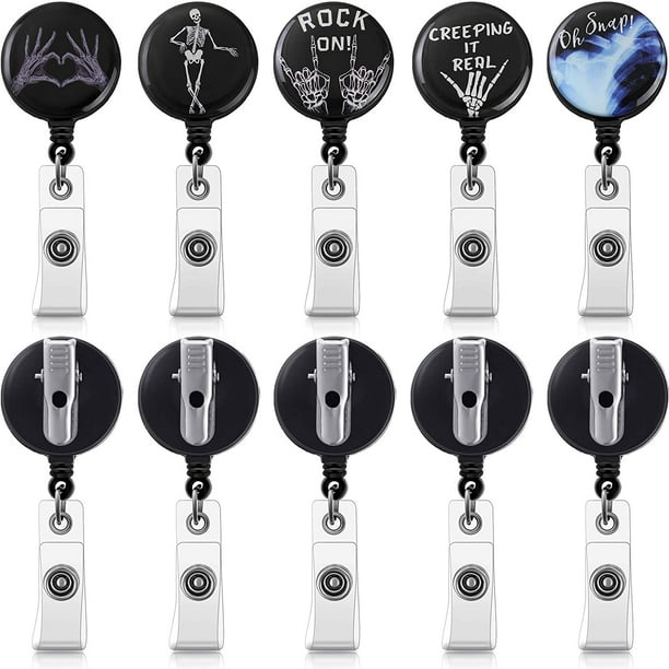 5 Pieces X-Ray Badge Reel Retractable Radiology Tech Badge Holder