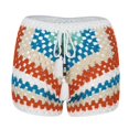 thumbnail image 7 of YVNAURA Crochet Knitted Cover Up Shorts for Women Hollow Out High Waist Elastic Drawstring Bikini Swimsuit Bottoms Beach Bathing Suit Cover Ups Summer Vacation,White,S, 7 of 7