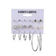thumbnail image 1 of conjunto de aretes de perlas de moda para mujer bohemio círculo borla larga pendientes de playa joyería 6 pares/set, 1 of 4