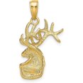thumbnail image 3 of Solid 10K Yellow Gold Polished Deer Head Charm - 29mm, 3 of 6