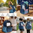 thumbnail image 2 of Kuiaobaty Cat Stars Print 17 Inch Backpack and Lunch Bag Set for Teens Large Capacity Backpack and Water Bottle Holder Multi Pockets Bookbag Pencil Case with Zipper for School, 2 of 7
