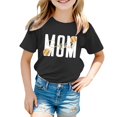 thumbnail image 1 of Rovga Hauts Fille 12-13 Ans Manches Courtes Couleur Unie Imprimés Lettres Dessin Animé Col Rond T-Shirt Col Rond Coupe Décontractée Noir, 1 of 4