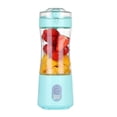 thumbnail image 1 of Licuadora portátil azul claro, recargable por USB, miniexprimidor de 380 ml para batidos, jugos, batidos de proteínas y leche, 1 of 5