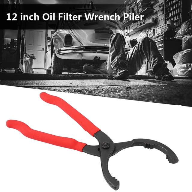 FAGINEY Oil Filter Wrench,12 Inch Steel Oil Filter Grease Wrench Non-Slip Oil Filter Wrench Piler With Comfortable Grip For Car Oil Filter Repair Tool