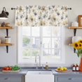 thumbnail image 4 of 2 Panels Gray Beige Floral Valance for Windows, Spring Modern Botanical Flowers Blossom Light Filtering Kitchen Curtains, Rod Pocket Window Treatment Curtain Valances for Living Room Bedroom, 42"x12", 4 of 9