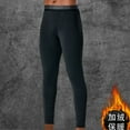 thumbnail image 2 of UAMVSH Yoga Leggings for Men Stretchy Slimming Fit Fleece Lined Pants Warm Sports Base Layering Tight Pants Warm Gym Athletic Pants(Medium,Black), 2 of 3