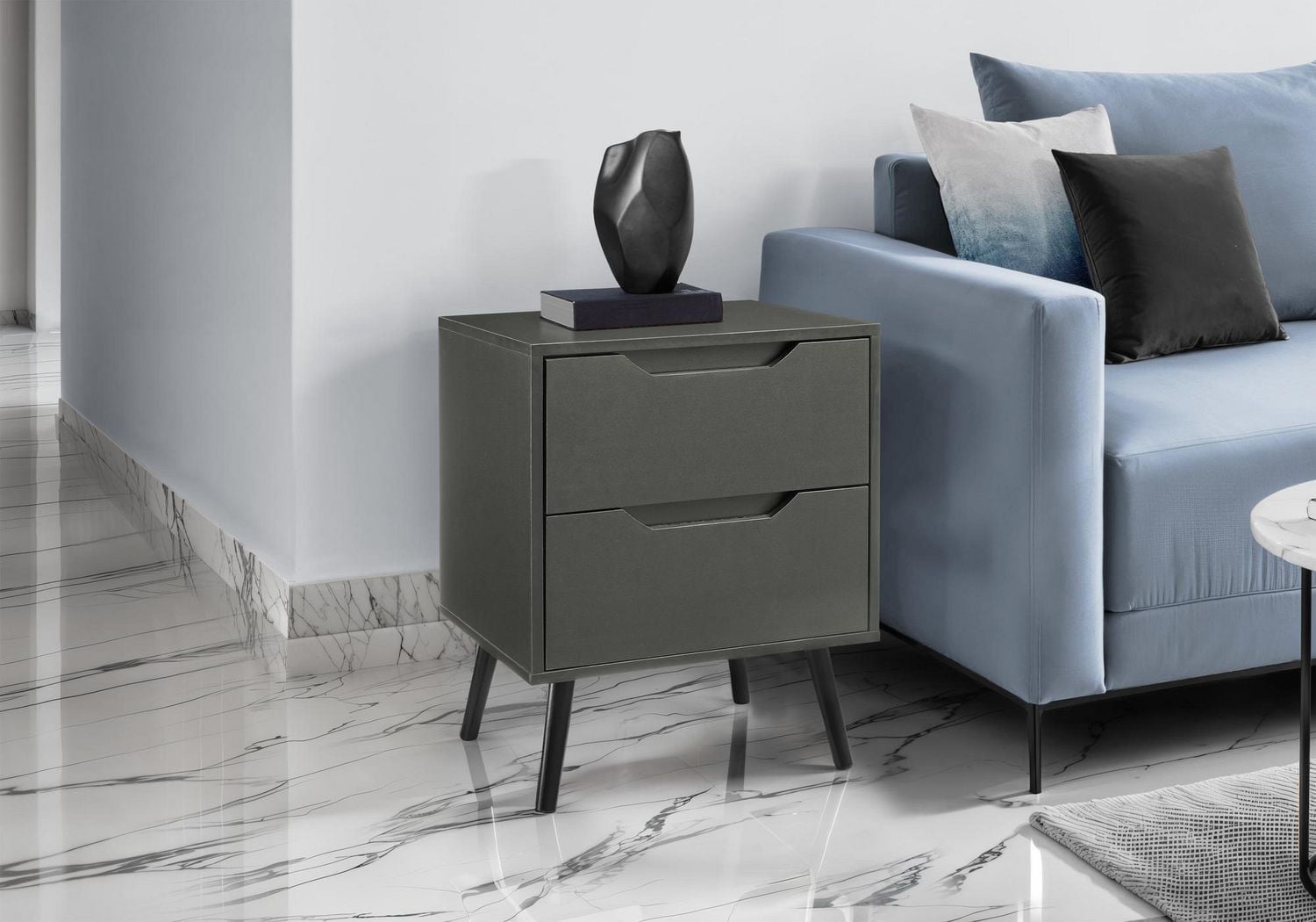 Monarch Specialties Accent Table, Side Table, End, Storage Drawer, Nightstand, Bedroom, Living Room, White Laminate, Modern, Contemporary