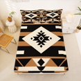 thumbnail image 5 of jejeloiu Bold Tribal Bed Sheets,Southwest Print Full Size Sheets For Boys,Black Tan,4pcs,1 Flat Sheet, 1 Fitted Sheet and 2 Pillowcases, 5 of 6