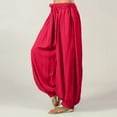 thumbnail image 3 of TAIAOJING Women Cotton Linen Pants Plus Size Solid Casual Loose Harem Lounge Pant Trousers, 3 of 6