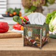 thumbnail image 3 of ZIATUBLE Christmas Tree Tissue Boxes Square Rectangle Santa Claus Leather Tissue Holder for Car Rectangular Napkin Organizer Dispenser Routing Tissue Box Covers Washable Tissue Case, 3 of 7