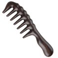 thumbnail image 1 of Peines para el cabello de sándalo negro 100% natural hechos a mano, antiestáticos, aroma a sándalo, desenredante natural, peine de madera (peine engrosador de dientes extra anchos), 1 of 5
