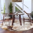 thumbnail image 3 of Round Rugs 6Ft, Western Cowboy Boots Round Area Rug Washable Indoor Throw Carpet, Vintage Country Brown Wooden Soft Non Slip Circle Rug for Office Cabinet Home Decor Aesthetic, 3 of 8