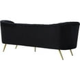 thumbnail image 3 of Maklaine Contemporary Upholstery Velvet Sofa in Black, 3 of 8