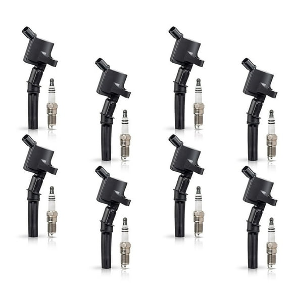 Set of 8 ISA Ignition Coils & 8 Spark Plugs Compatible with 2000-2010 Ford F-150 E-150 Econoline Club Wagon 4.6L V8 Replacement for FD503 DG508 SP413
