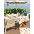 thumbnail image 5 of Outdoor Tablecloth with Umbrella Hole for Patio/Picnic/Party/Camping, Summer Floral Waterproof Table Cloth Rectangle Table Cover Washable, Pink Wildflowers Country Botanical Retro Plaid (60"x 102"), 5 of 9