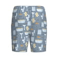 thumbnail image 2 of Haiem Blue Bathroom Men's Pajama Short with Soft Woven Cotton Elastic Waistband Sleep Short-Large, 2 of 9