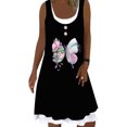 thumbnail image 1 of MY Women Butterfly Floral Print Sleeveless Buttons U Neck Mini Dress, 1 of 2
