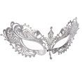 thumbnail image 1 of Metal Mask Iron Half Face Mask for Party Use 1Pcs Silver Ball Masks Rhinestone, 1 of 5