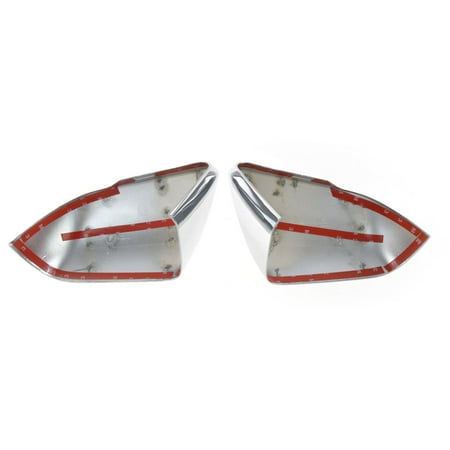 - ABS Chrome Mirror Cover Tape-On for 15-17 Ford Mustang with Light
