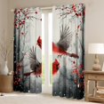 thumbnail image 2 of Manfei Christmas Bird Robin Black Out Curtains for Kid, Flower Plant Curtains Pack of 2 (42x63 Each), Blossoms Flower Bedroom Curtains, Black Out Curtains Decor, 2 of 6