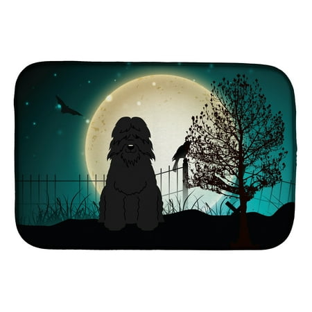 

Halloween Scary Bouvier des Flandres Dish Drying Mat