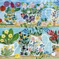 thumbnail image 6 of eeBoo Piece & Love: Floral Cupboard - 1000 Piece Puzzle - 23" Square Adult Jigsaw, Debbie George's Georgian China & Bouquet Vase Scene, Eco-Friendly, 6 of 8