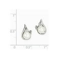 thumbnail image 2 of Sterling Silver Rhodium 6mm Freshwater Cult Pearl & Diamond Post Earrings, 2 of 2