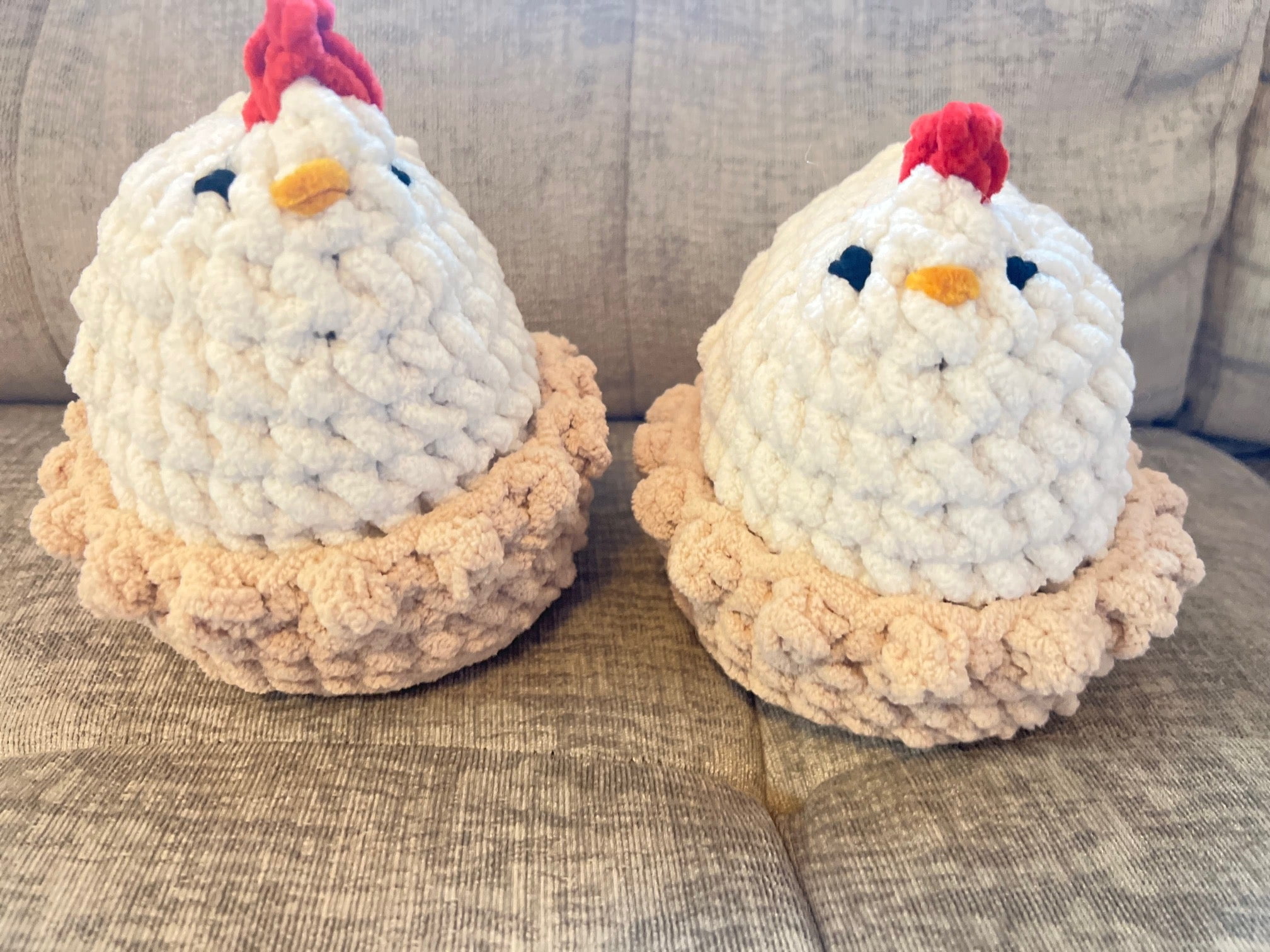 Mabel the Chicken | Handmade Crochet Plushie | Optional Nest | Soft Chunky Yarn