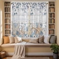 thumbnail image 2 of Blue Beige Coastal Kitchen Curtains 63 Inch Length, Beach Starfish Summer Eucalyptus Retro Tiers Curtains for Living Room Berdoom Bathroom, Light Filtering Drapes Window Treatment 2 Panels 42"Wx63"L, 2 of 8
