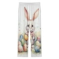thumbnail image 4 of Cute Easter Rabbit Womens Pyjamas Set Button Up Pyjamas Womens with Long Sleeve Top And Wide Leg Pants V-neck Loungewear Sets, 4 of 9
