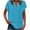 Blue, variant on Plus Size Cotton Linen Tops for Women Short Sleeve Shirts V Neck Casual Lightweight Blouse Vacation Fashion Clothes