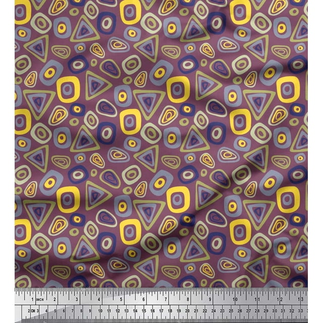 Soimoi Cotton Poplin Fabric Geometric Small Printed Craft Fabric by The Yard 56 Inch Wide