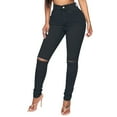 thumbnail image 2 of Eashery Women Jeans Elastic Waist Stretch Thin Stretch Skinny Pants High-waist Wide-legged Casual Pants Womens Jeans High Waisted (Black,XL), 2 of 5