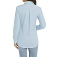 thumbnail image 4 of Yigetop Womens Dress Shirt, Womens Long Sleeve Tops Collared V Neck Shirts Lightweight Sweatshirt 2024 Fall Fashion Clothes Long Sleeve Button Up Shirts for Women Blue 5XL, 4 of 7