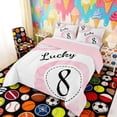 thumbnail image 3 of Erosebridal Pink Watercolor Lucky 8 Ball Full Size Comforter Sets, Cute Sport Bedding Sets for Girls and Boys, Pink Reversible 3pcs, 1 Comforter and 2 Pillowcases, 3 of 6
