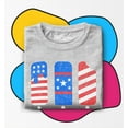thumbnail image 3 of Shop4Ever Patriotic Popsicles Ice Cream 4th of July Toddler's Cotton T-Shirt 3T Heather Grey, 3 of 6