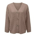thumbnail image 5 of Vedolay Women's Cardigan Sweaters Knitted Sweater Autumn Winter Cardigan Sweater Top Khaki,XL, 5 of 5