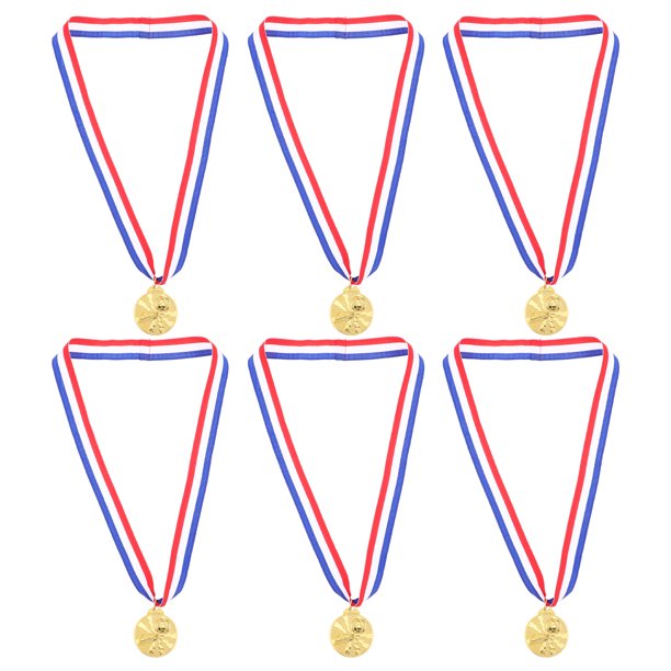 6 medallas de fútbol para niños, premios de metal para concursos escolares, premios de fútbol para ceremonias, premios deportivos para niños.