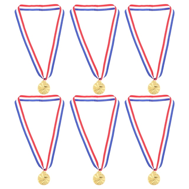 Medallas de fútbol de 6 PCS para el concurso escolar para niños Rewards Metal Football Medals for Ceremony Soccer Game Premio Premio deportivo para niños