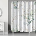 thumbnail image 2 of Eucalyptus Shower Curtain, Spring Sage Green and Gold Abstract Leaves Shower Curtain Set for Bathroom Waterproof Fabric Watercolor Botanical Bathroom Decor with Hooks, 72x72 Inch, 2 of 6