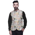 thumbnail image 1 of Atasi Floral Printed Wedding Jackets For Men Nehru Jacket Waist Coat For Festive Season-Large, 1 of 6